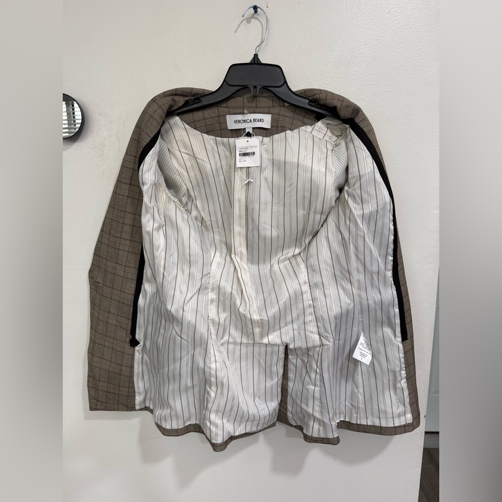 NWOT Veronica Beard Long & Lean Dickey Jacket in Brown Multi Plaid Size 6 - Picture 5 of 8